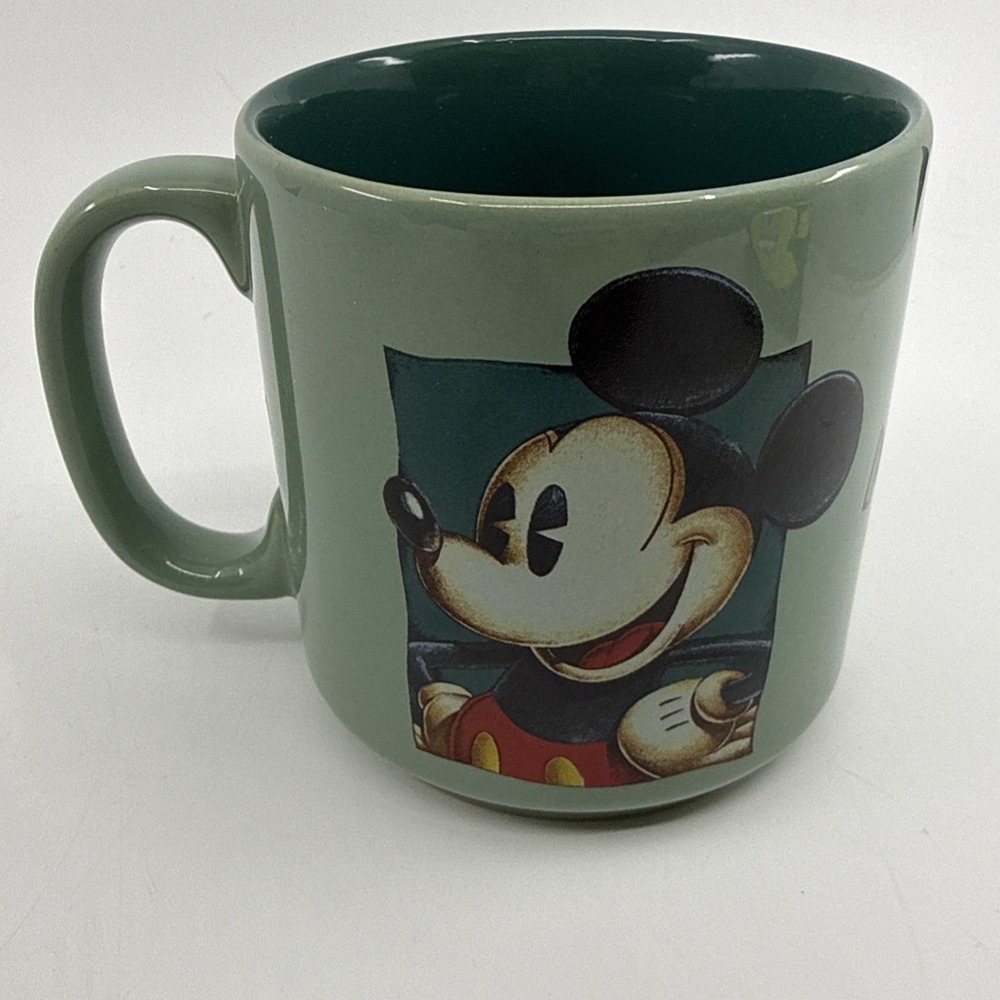Disney Store Coffee Mug Mickey Mouse Green 3.5" Tall